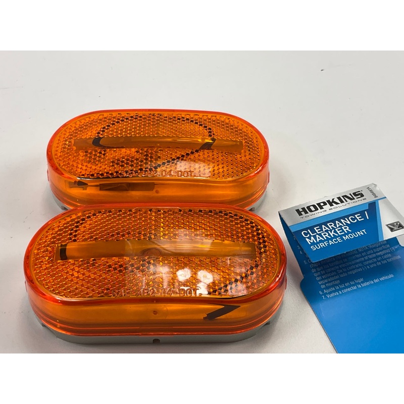 (2) Hopkins B484W1A Clearance Side Marker Amber Lamp 12V