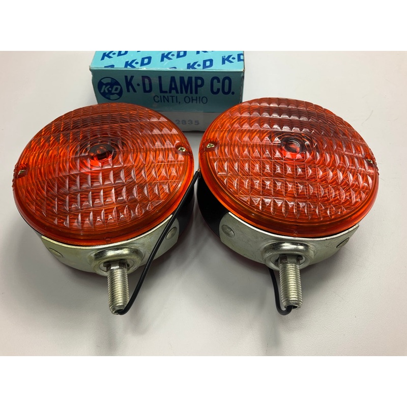 (2) KD KD-753 Pedestal Mount School Bus Stop Turn Signal Light Lamps, 4-1/4'' RED