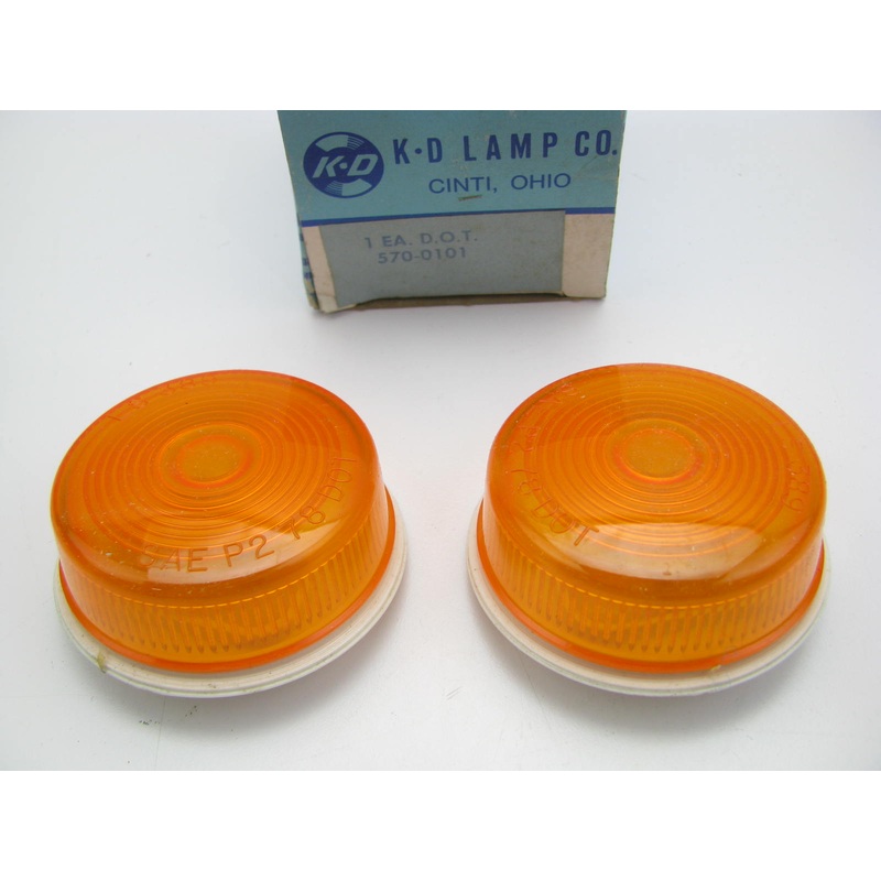 (2) KD Lamps 570-0101 2.5'' Round Amber Side Marker Light Lamps
