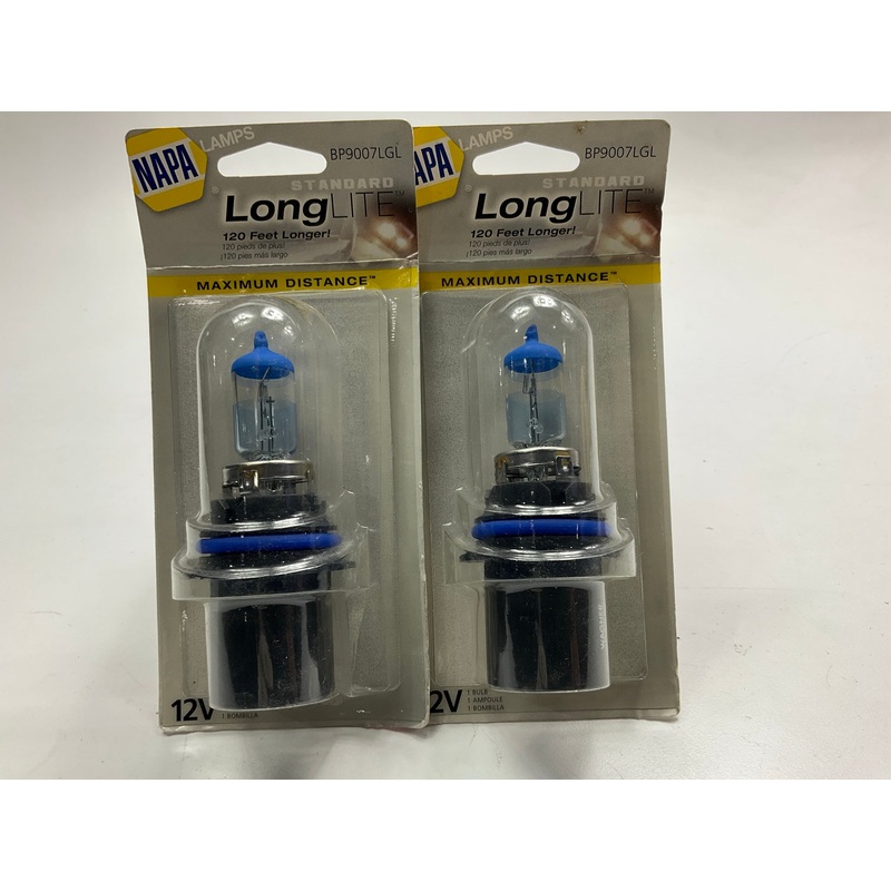 (2) Napa BP9007LGL2 Long Lite Headlight Headlamp Bulbs - Maximum Distance Bulbs