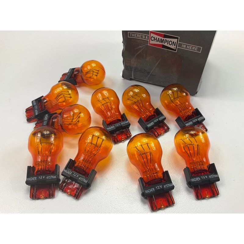 (10) Champion 4157NALL Amber Turn Signal Light Lamp Bulb, 4157