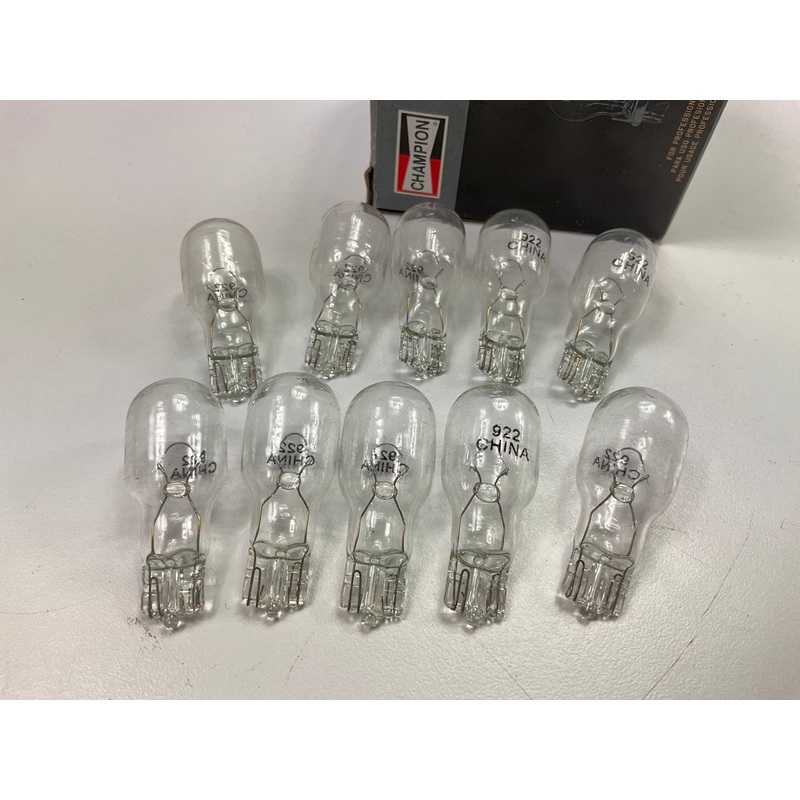 (10) Champion 922 Miniature Light Bulbs - Wedge T-5 5/8