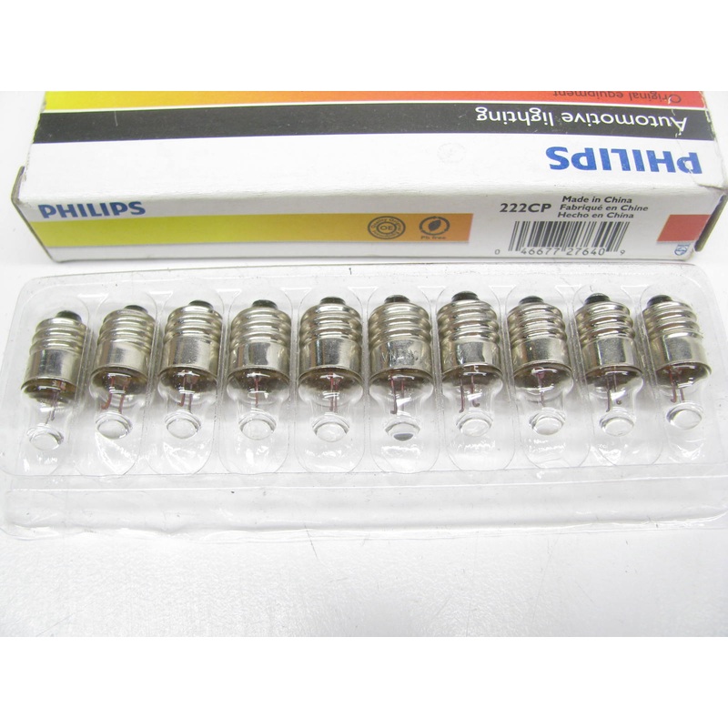 (10) Philips 222CP Miniature Light Bulbs 12V .05A .56W