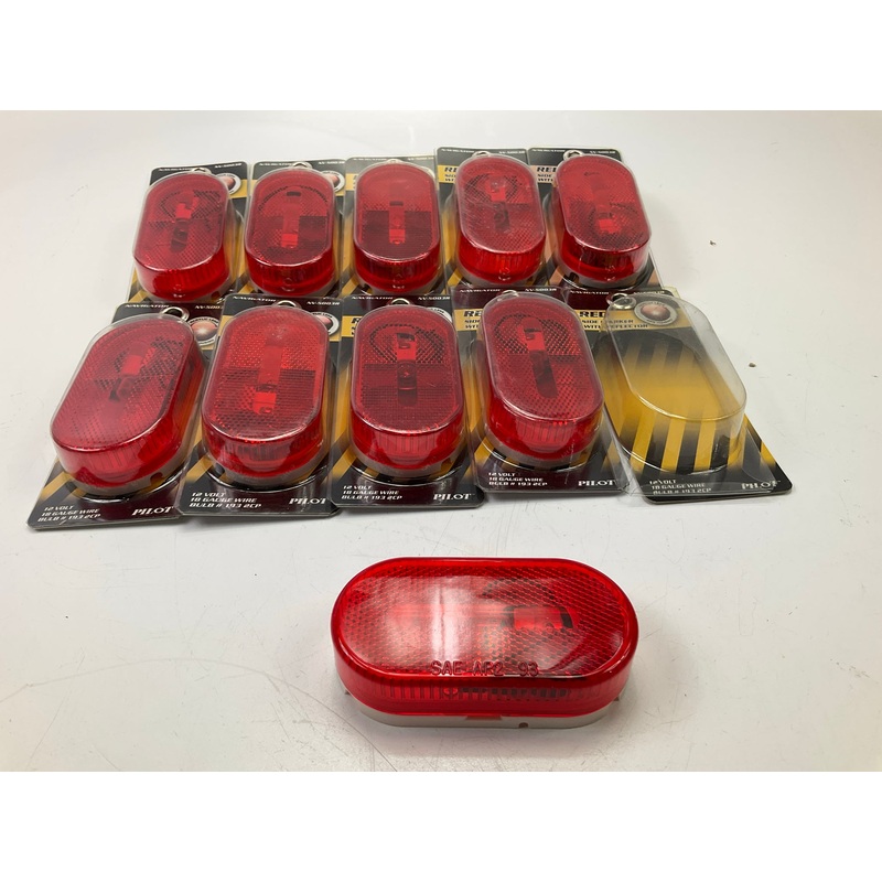 (10) Pilot NV-5003R 4'' Red Oval Surface Mount Clearance Side Marker Light