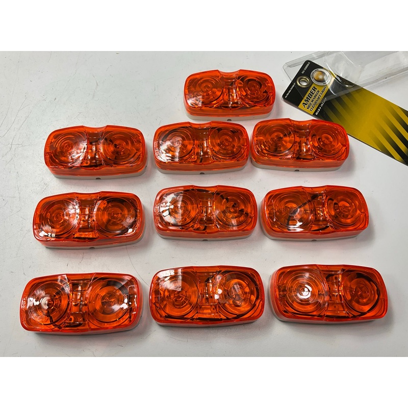 (10) Pilot NV-5006A 4'' Amber Oval Surface Mount Clearance Side Marker Light