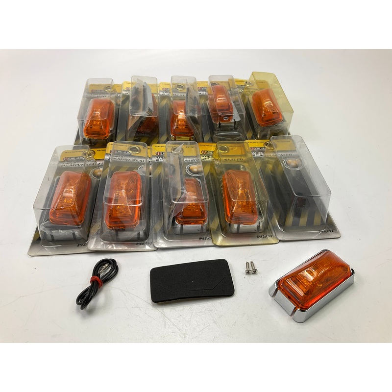 (10) Pilot NV-5096A Mini 4''x1'' Rectangular Amber LED Side Marker Light Lamp