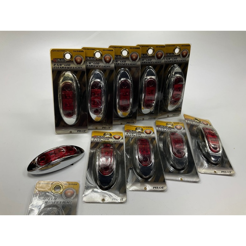 (10) Pilot NV-5166R Red Surface Mount LED Clearance Marker Light, 2.625'' Oval