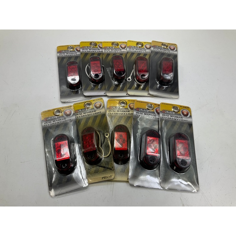 (10) Pilot NV5183R Universal 2.5''x1'' Red Oval Surface Mount LED Clearance Light