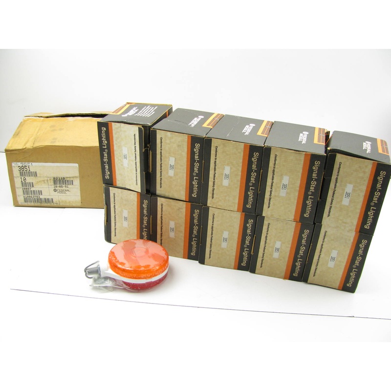 (10) Signal-stat 3851 Red Amber Trailer Universal Tail Light Marker Lamp 2-wire