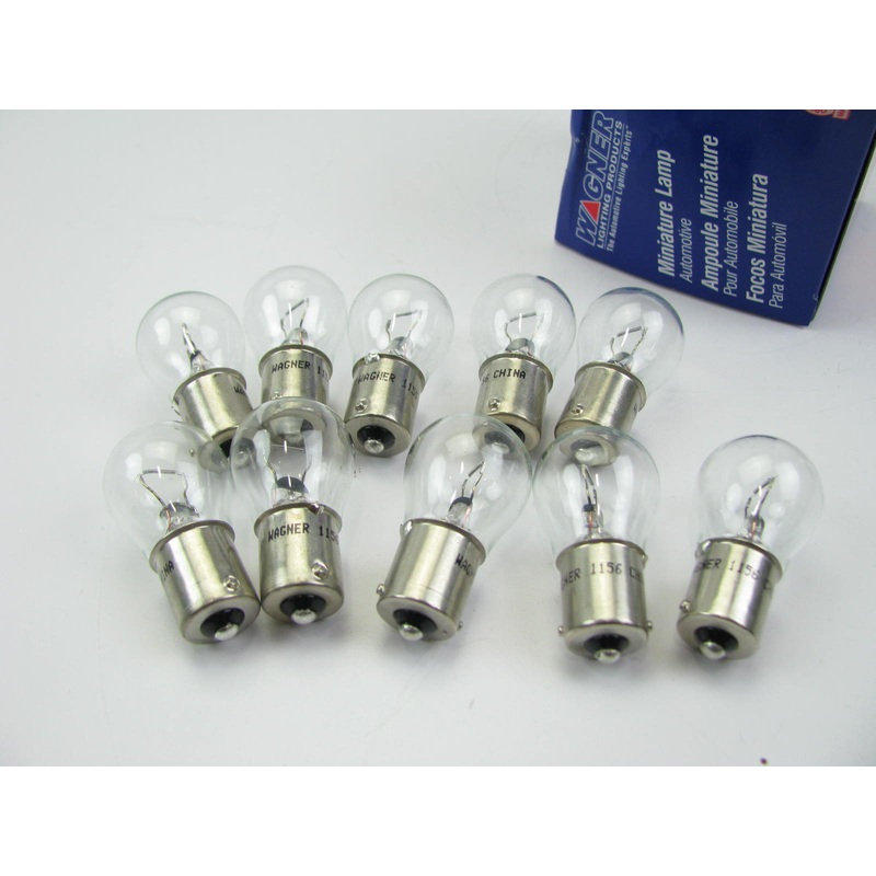 (10) Wagner 1156 Clear Tail Light Signal Brake Light Bulbs