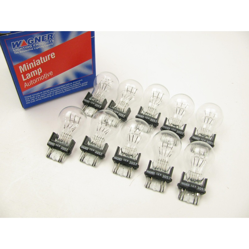 (10) Wagner 3057 Miniature Light Bulb - Double Contact Wedge GT-8