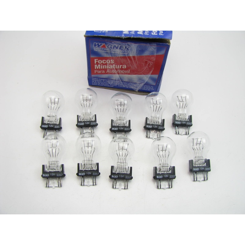 (10) Wagner 3357 Miniature Light Bulb - Double Contact Wedge GT-8 - PACK OF 10