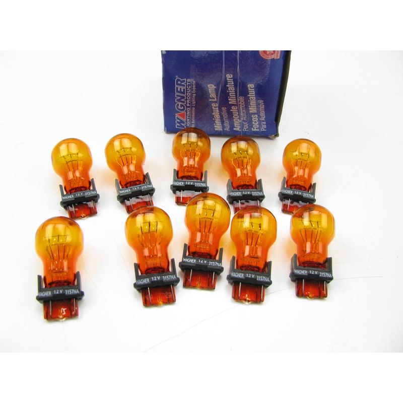 (10) Wagner 3757NALL Amber Daytime Running Light Bulb Double Contact Wedge GT-8