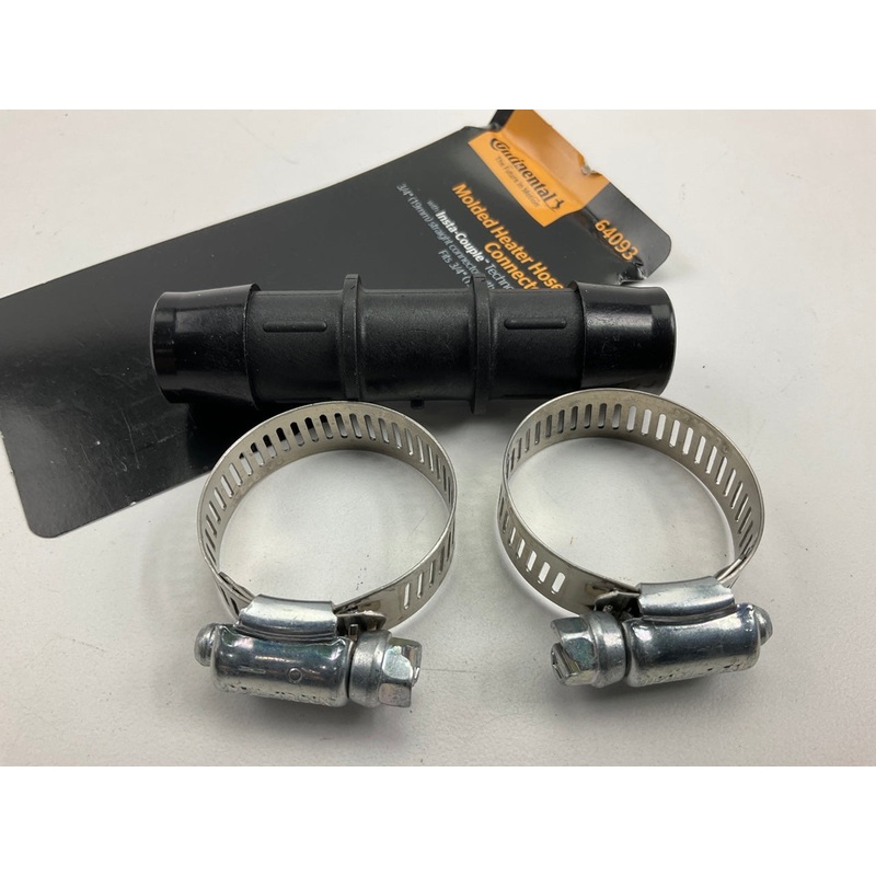 Continental 64093 Molded Heater Hose Connector - 3/4'' Straight Body W/ Clamps