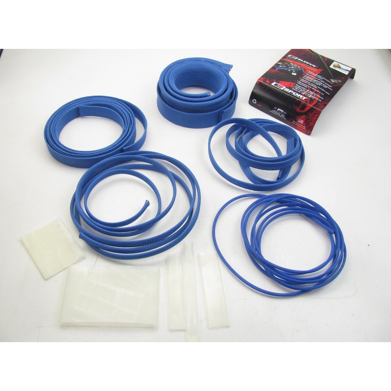 BLUE Wire & Hose Expandable Sleeve Sleeving Kit Braided Cover Loom Protector