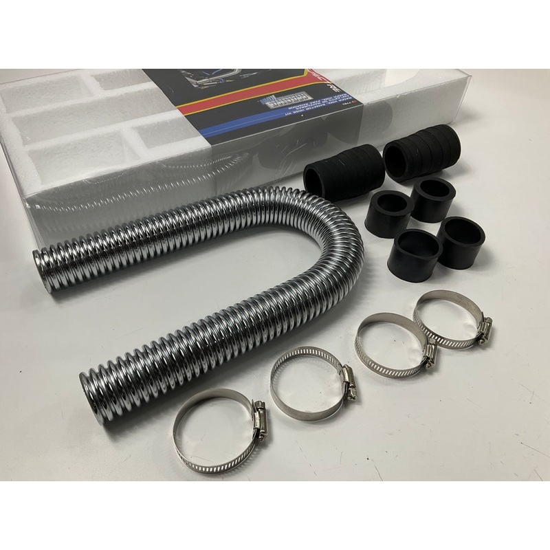 Spectre 7781 Stainless Steel Chrome Radiator Hose Kit - 24'', WITHOUT CLAMPS