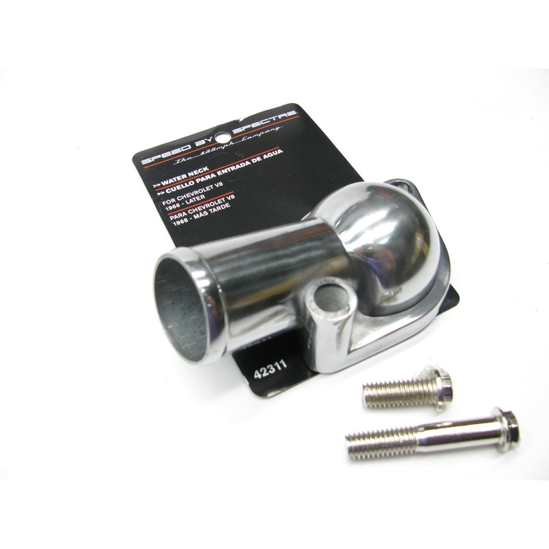 Spectre Chrome Plated Aluminum Thermostat Housing Water Neck 66-up Chevy SBC BBC