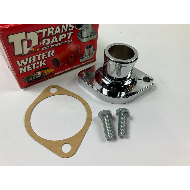 Trans-dapt 4987 Chrome Water Neck Coolant Water Outlet For MOPAR V8 Gasket Style