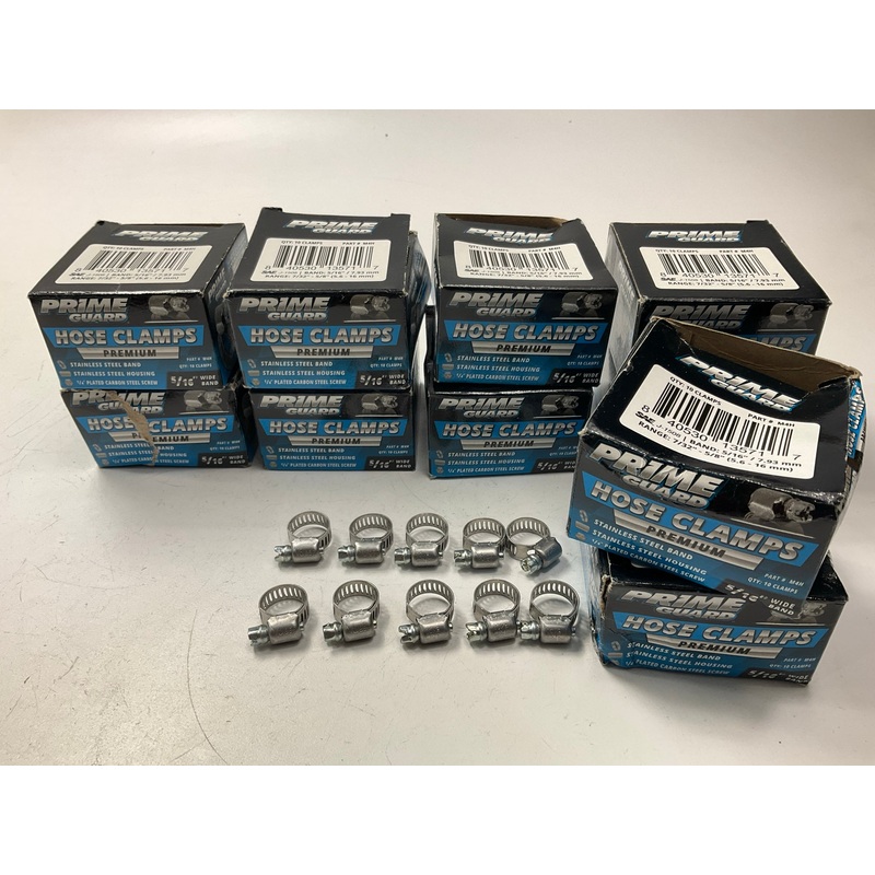 Prime Guard M4H Hose Clamps - 7/32'' - 5/8'' Clamping Range - 100 TOTAL
