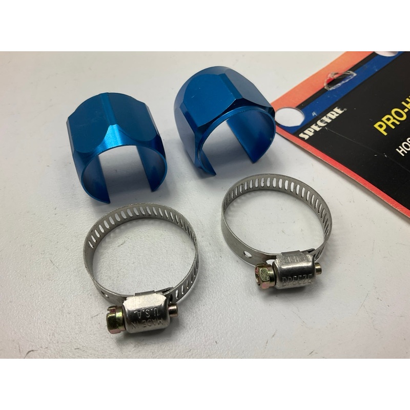 Spectre 3356B Pro-Hex Hose End Fittings, Pair, Anodized Blue, For 3/4'' ID Hose
