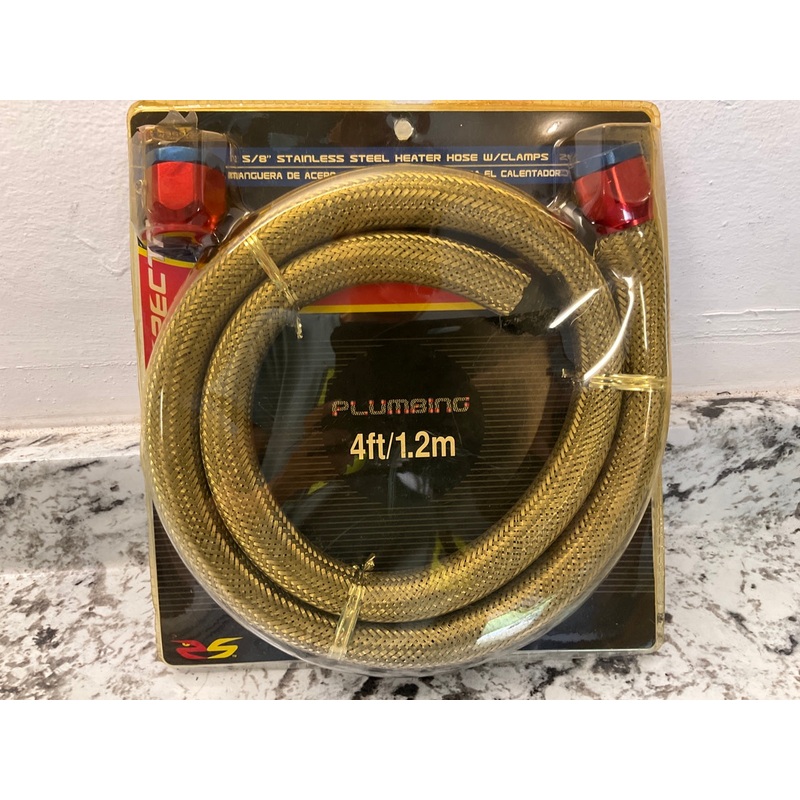 Spectre 39690 Premium Braided Stainless Steel Flex Heater Hose, 5/8'' X 4 Feet