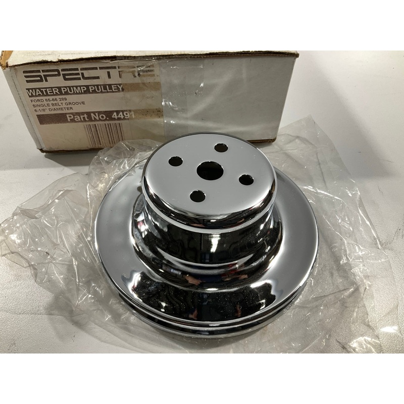 Spectre 4491 Water Pump Pulley Single Groove Chromed Steel 1965-1966 Ford 289 V8