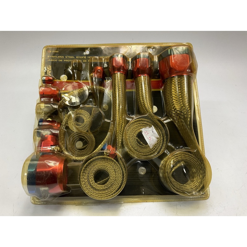 OPEN BOX - Spectre 7490 Stainless Steel Hose Kit Red/Blue Magnaclamp End Caps